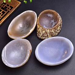 天然瑪瑙浄化用充電ボウル  クリスタルとレイキの宝石を充電する  家の装飾  60~110mm&nbsp;PW-WG25657-01