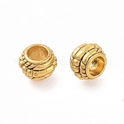 チベット風合金ヨーロピアンビーズ  大穴ビーズ  ロンデル  ミックスカラー  8x6mm  穴：4mm&nbsp;PALLOY-F257-02