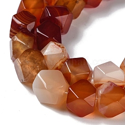 Natural Red Agate Star Cut Round Beads Strands&nbsp;G-M418-C04-01