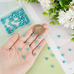 100Pcs Craft Findings Dyed Synthetic Turquoise Gemstone Flat Back Dome Cabochons&nbsp;TURQ-HY0001-04