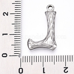 304ステンレスペンダント  文字チャーム  文字l  22x13.5x3mm  穴：1.6mm&nbsp;STAS-N117-01P-L