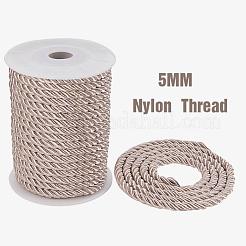 ポリエステルコード  ツイストコード  淡い茶色  5mm  約18~19ヤード/ロール（16.4m〜17.3m /ロール）&nbsp;NWIR-PH0001-07F