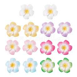 28色のプルメリアの花の不透明樹脂カボション7個  ミックスカラー  29~30x29~30x7~8mm  4個/カラー&nbsp;CRES-TA0001-75