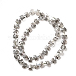 電気メッキガラスビーズ  パール光沢メッキ  多面カット  蝶結び  グレー  10x7x3.5mm  穴：0.9mm  約49~51個/連  18.90~20.47インチ（48~52cm）&nbsp;EGLA-F163-01-PL03