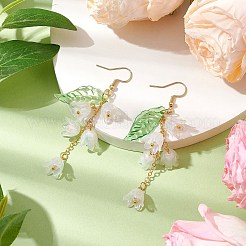 Flower Acrylic with 304 Stainless Steel Dangle Earrings&nbsp;EJEW-JE06142