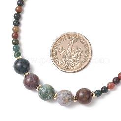Round Natural Indian Agate Graduated Beaded Necklaces&nbsp;NJEW-JN05952-03