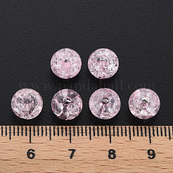 クリアクラックアクリルビーズ  ラウンド  ピンク  8x7mm  穴：1.8~2mm  約1745個/500g&nbsp;MACR-S373-66-N02