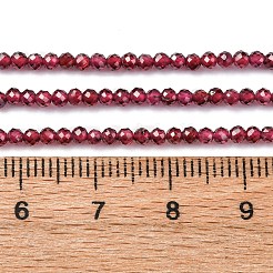 天然石ガーネットビーズ連売り  多面カット  ラウンド  2mm  穴：0.5mm  約190個/連  14.96''（38センチメートル）&nbsp;G-RM241221-A2