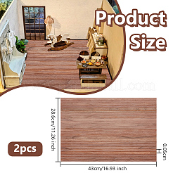 ミニ木製フロアモデル  ドールハウスミニチュアシーンモデル用  キャメル  430x286x0.5mm&nbsp;FIND-WH0817-007