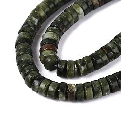 天然な中国のヒスイのビーズ連売り  ディスク  ヒシビーズ  7.5~8.5x3~4mm  穴：0.9~1mm  約106~126個/連  14.96~15.94インチ（38~40.5cm）&nbsp;G-N367-03A-12