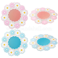 2Pcs 2 Colors Daisy Shaped Silicone Hot Pads&nbsp;AJEW-GF0011-16