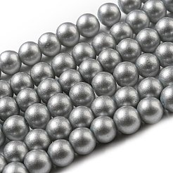 スプレープリントガラスラウンドビーズ連売り  グレー  8mm  穴：1.3~1.6mm  約100個/連  31.4インチ&nbsp;X-DGLA-Q015-8mm-17