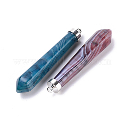 Natural Crackle Agate Big Pointed Pendants&nbsp;G-T062-15