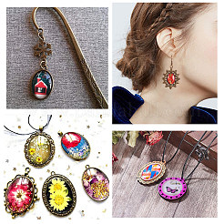 Transparent Oval Glass Cabochons&nbsp;DIY-SC0012-91