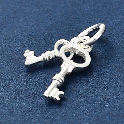 S925 Sterling Silver Double Keys Charms&nbsp;STER-K183-02B-S