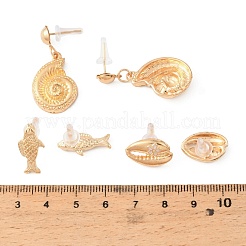 オーシャンアロイスタッドピアスセット  エナメル  ゴールドカラー  18.5~34x9~16.5mm&nbsp;AL-H003-01C-G
