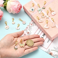 15Pcs Alloy Enamel Pendant Decorations&nbsp;HJEW-YW00499
