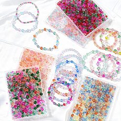6 Styles Gradient Color Transparent Painted Glass Beads Strands&nbsp;DGLA-YW0001-28A