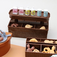 プラスチック製ベーカリーショップのミニチュア装飾品  マイクロランドスケープドールハウスアクセサリー  ココナッツブラウン  パッケージサイズ：205x50x155mm&nbsp;PW-WGB0F20-01