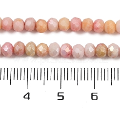 グラデーション染めガラスビーズ連売り  ロンデル  淡いバイオレットレッド  4x3mm  穴：0.9mm  約105~110個/連  38~39cm&nbsp;X-GLAA-C023-02-C12