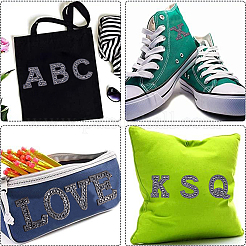 Alphabet Resin Rhinestone Patches&nbsp;DIY-GF0009-18B