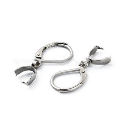 304ステンレススチールフレンチフックピアス金具  アイスピックピンチベイル付き  ステンレス鋼色  25mm  ピン：0.7mm&nbsp;FIND-WH0110-052P