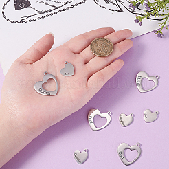 8Pcs 4 Styles Hollow Heart with Word&nbsp;STAS-CJ0001-223