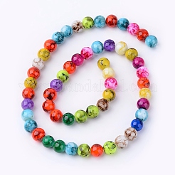 Spray Painted Glass Beads Strands&nbsp;DGLA-MSMC001-14