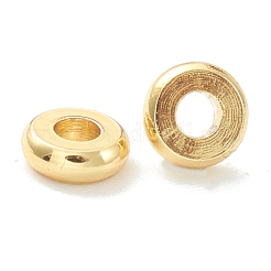 真鍮製スペーサービーズ  長持ちメッキ  フラットラウンド/ディスク  ヒシビーズ  18KGP本金メッキ  4x1.5mm  穴：1.6mm&nbsp;KK-P198-09A-G