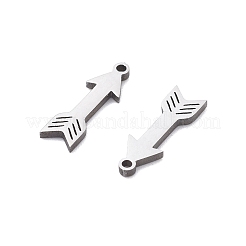 ステンレススチールチャーム201個  レーザー切断  アローチャーム  ステンレス鋼色  12.5x4x1mm  穴：1mm&nbsp;STAS-V001-18