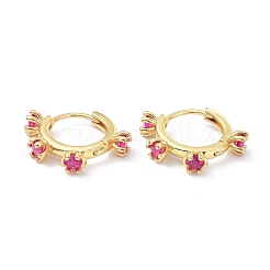 Brass Inlaid Cubic Zirconia Hoop Earrings&nbsp;ZIRC-P090-17G-B