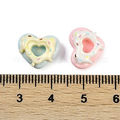 オペーク樹脂カボション  模造食品  ドーナツ  ミックスカラー  11x13.5x6.5mm&nbsp;RESI-H166-25C