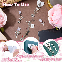 6Pcs Iron Cell Phone Holder Stand & PVC Mobile Dustproof Plugs&nbsp;HJEW-SW00475