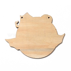 片面プリントウッドビッグペンダント  ハロウィンチャーム  カボチャ  115x150x3.5mm  穴：4mm&nbsp;WOOD-I010-08B