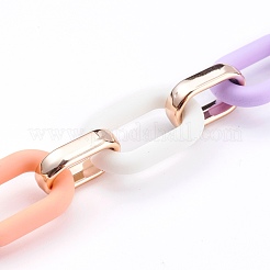 Spray Painted Acrylic and CCB Plastic Link Chains Bag Handles&nbsp;AJEW-BA00072