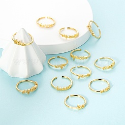 12Pcs 12 Style Brass Cuff Rings&nbsp;RJEW-LS0001-37G