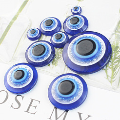 レジンクラフトアイ  人形作りアクセサリー  フラットラウンド  ダークブルー  16x4.8mm&nbsp;DIY-CJC0001-34F
