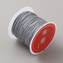 ナイロン編みコード  ジュエリー製作やマクラメ工芸用の中国結び紐  グレー  0.8mm  約21.87ヤード（20m）/ロール&nbsp;NWIR-WH0002-02F