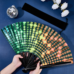 1Pc Luminous Bomboo & Cloth Fans&nbsp;AJEW-SP0003-78D