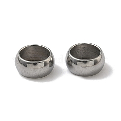 変色しにくい304ステンレススチールビーズ  ロンデル  ステンレス鋼色  10x5mm  穴：7.5mm&nbsp;X-STAS-E036-17
