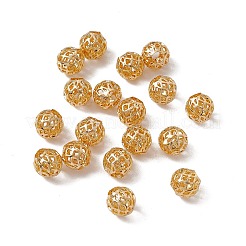 真鍮ビーズ  長持ちメッキ  中空  ラウンド  18KGP本金メッキ  8x7.5mm  穴：3mm&nbsp;LS-KK-A171-04G-02