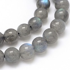 天然石ラブラドライトラウンドビーズ連売り  グレードAA  6mm  穴：1mm  約61個/連  38cm&nbsp;G-O087-05-6mm