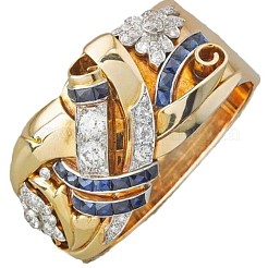 フラワー真鍮マイクロパヴェクリアキュービックジルコニア指輪  ゴールドカラー  usサイズ6（16.5mm）&nbsp;FS-WGA7D1C-01