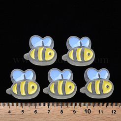 透明なアクリルビーズ  エナメル  艶消し  蜂  ホワイトスモーク  23.5x26x9mm  穴：3mm&nbsp;MACR-S374-06B-07