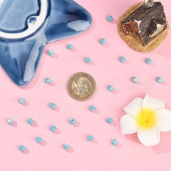 プレシオサ®クリスタルビーズ  チェコクリスタル  双円錐形(451 69 302 ロンデル)  63030 200 ターコイズab  6mm  穴：1mm&nbsp;X-PRC-BA6-63030-200