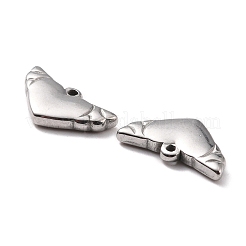 304ステンレススチールペンダントカボションエナメル  翼とハート  ステンレス鋼色  9x16x2.5mm  穴：1mm&nbsp;LS-STAS-B024-76P