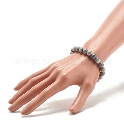 ナチュラルマップストーンビーズストレッチブレスレット  ラウンド  内径：2-1/8インチ（5.4cm）  ビーズ：8mm&nbsp;BJEW-JB07695
