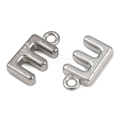 304ステンレススチールチャーム  洗練された  ステンレス鋼色  文字e  9x5x2mm  穴：1.2mm&nbsp;STAS-G356-08P-E
