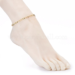 Natural Multicolor Tourmaline Charm Anklets&nbsp;AJEW-AN00399