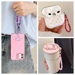 Resin Rondelle Bead with Polyester & Spandex Cord Phone Hand Strap Chains&nbsp;HJEW-TADJ0009